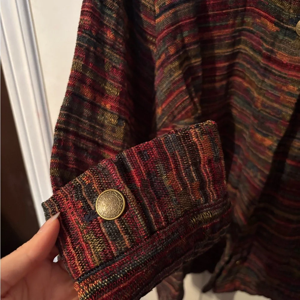 Colorful Striped Button-Up Jacket - Picture 2 of 4